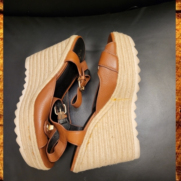 COACH LEATHER ESPADRILLE SANDALS - Picture 2 of 5